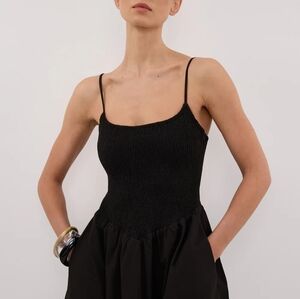 DISSH Milano Black Cotton Midi Dress